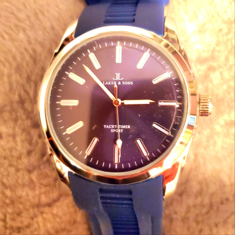 Laker and Sons Yacht-Timer Watch Silver and Blue Limited Edition
